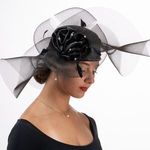 Beloved Millinery Elegant Couture Black Fascinator Hat NWT Derby Church Funeral